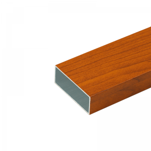 อลูมิเนียมกล่องขนาด 3/4″ X 2″  ยาว 6 เมตร สีไม้สัก