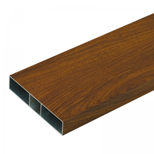 อลูมิเนียมกล่อง ขนาด 3/4″ X 4″ นิ้ว ยาว 6 เมตร สีไม้สักน้ำตาล